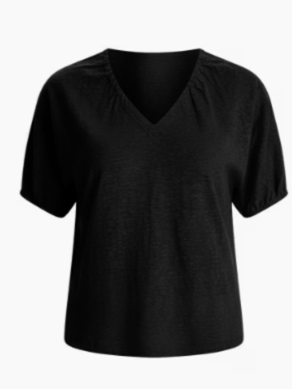 Linen Ruched V-Neck Tee  Size 3 16/18 XL